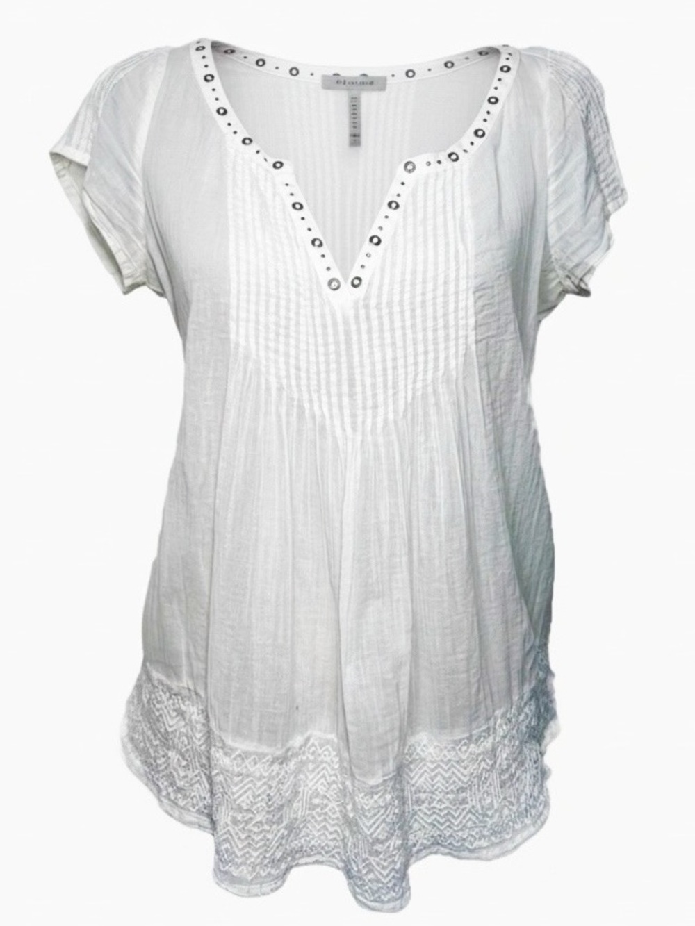 American Eagle Outfitters White Boho Baby Doll Top Womens size Small Petite